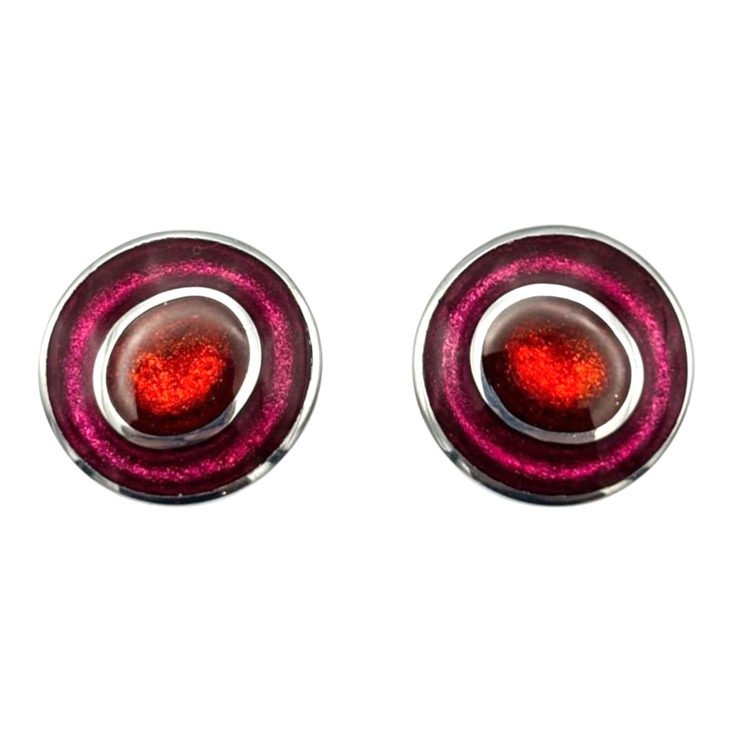 Tropical Organic Circles Shiny Stud Earrings
