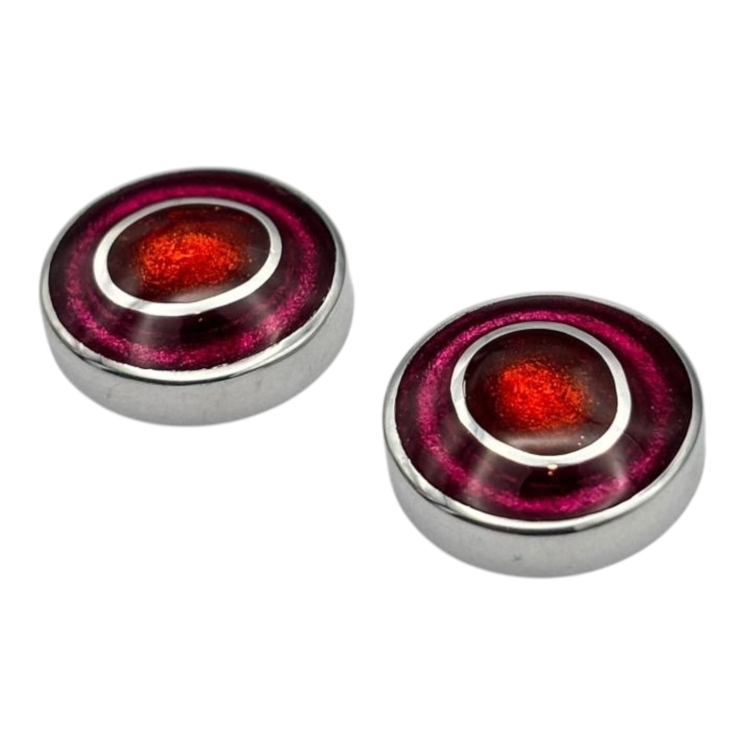 Tropical Organic Circles Shiny Stud Earrings