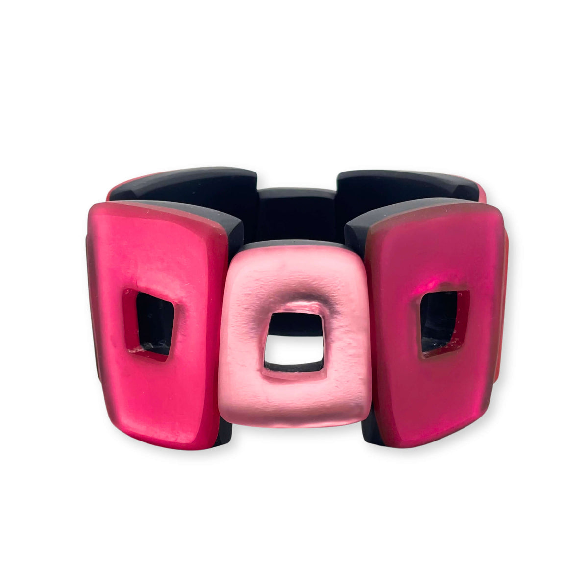 Flamingo Hollow Squares Matte Bangle