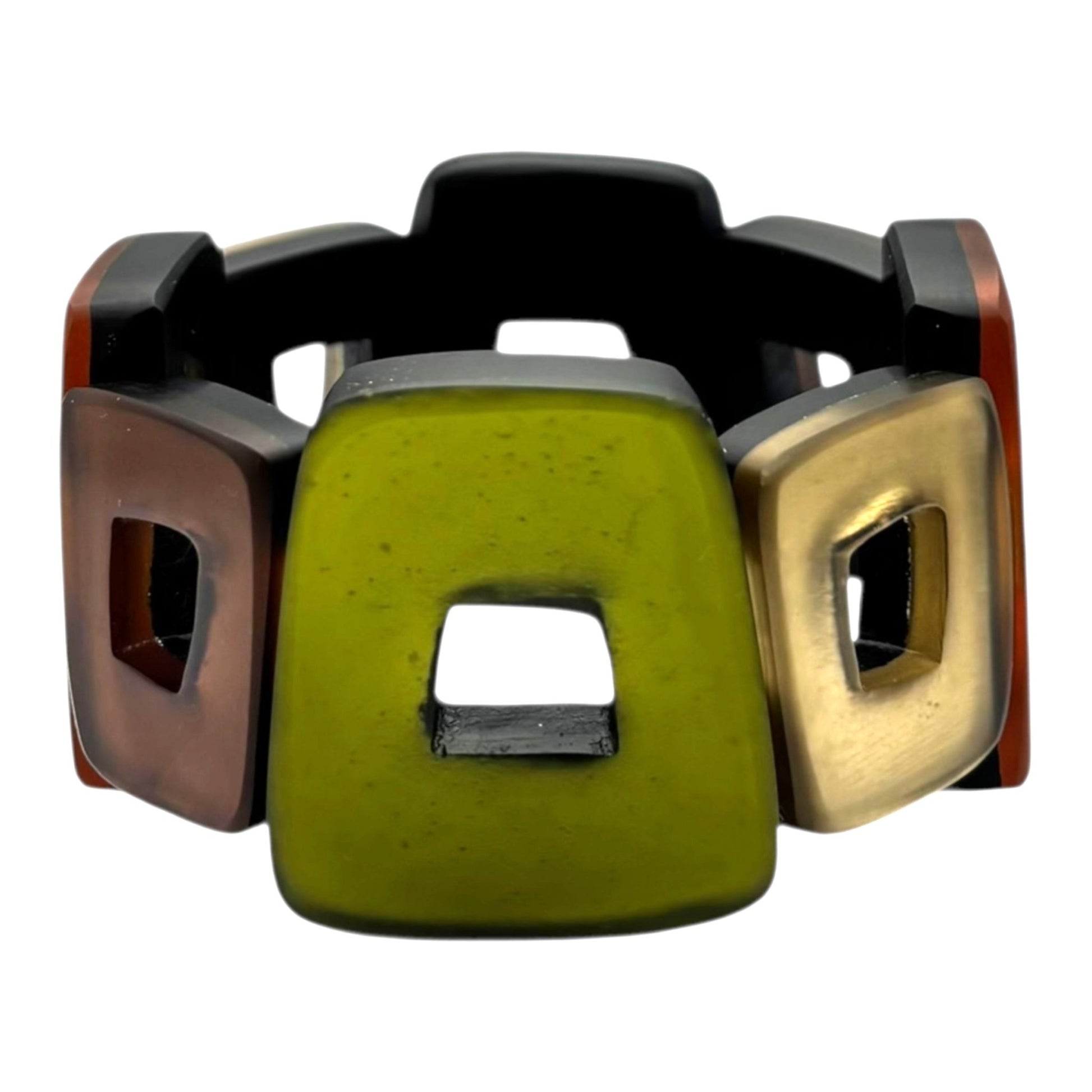 Pistachio Hollow Squares Matte Bangle | The Jewellery Stop