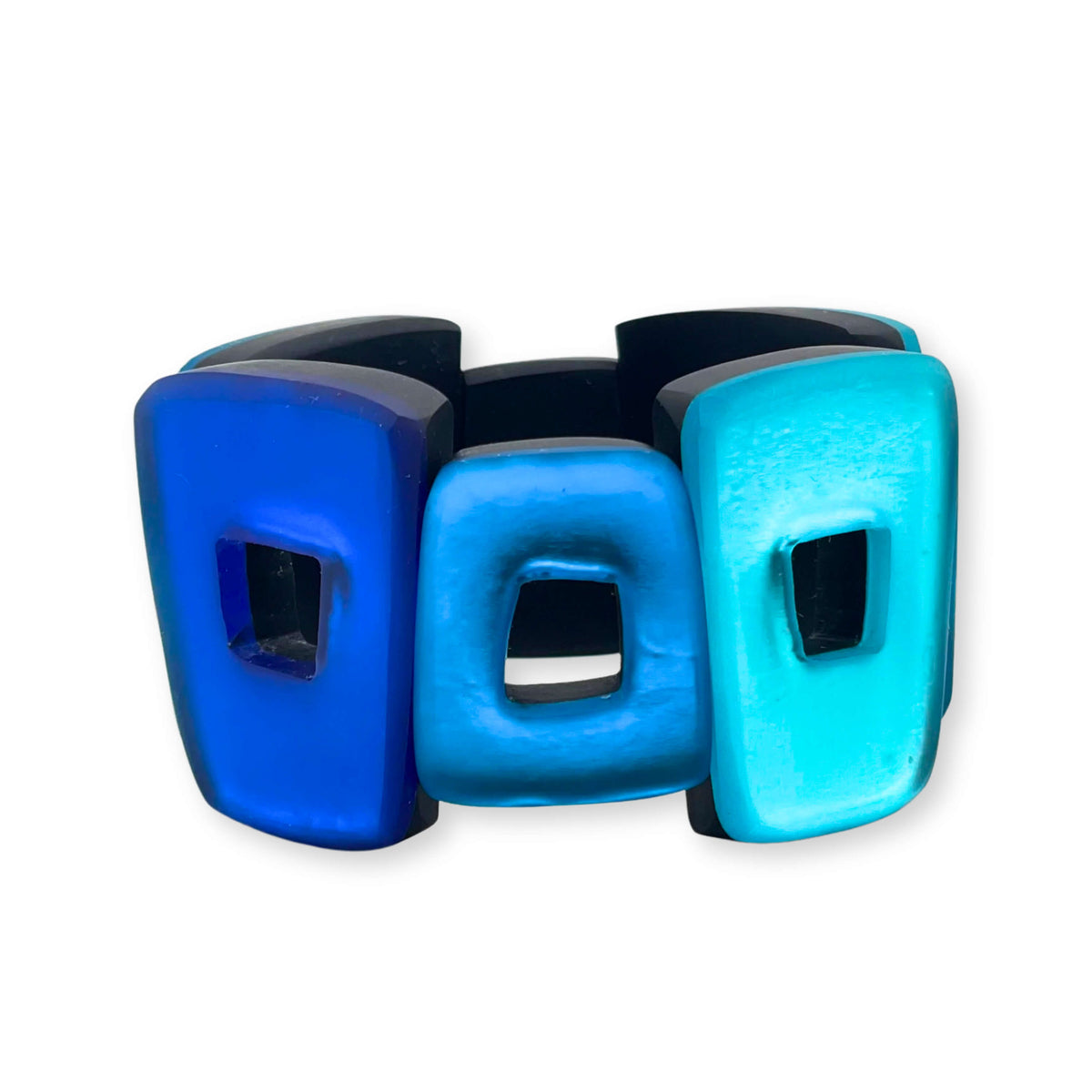 Turquoise Hollow Squares Matte Bangle