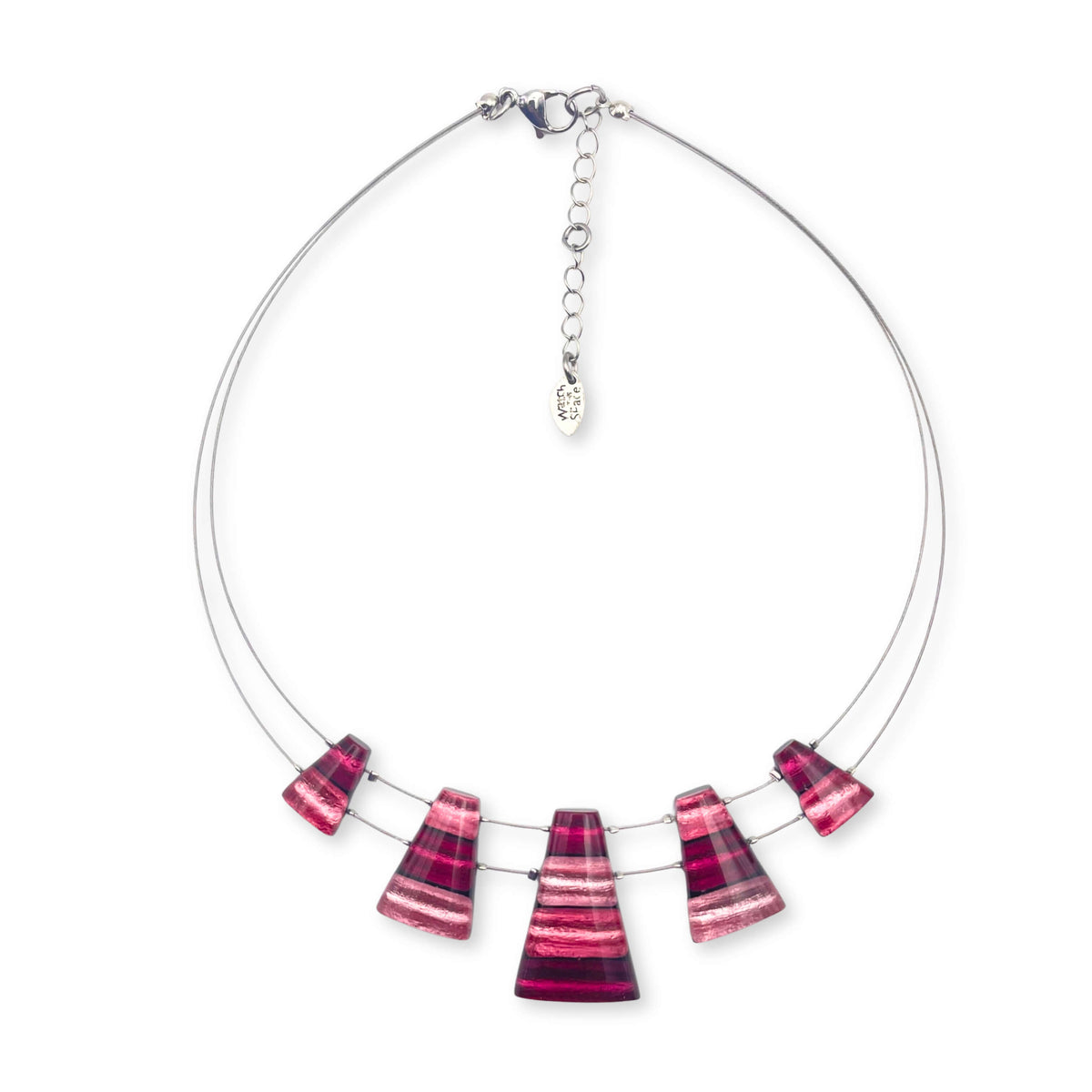 Peony Triangle Stripes Shiny Necklace