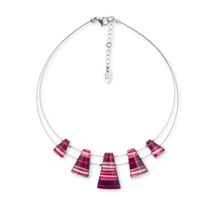 Peony Triangle Stripes Shiny Necklace