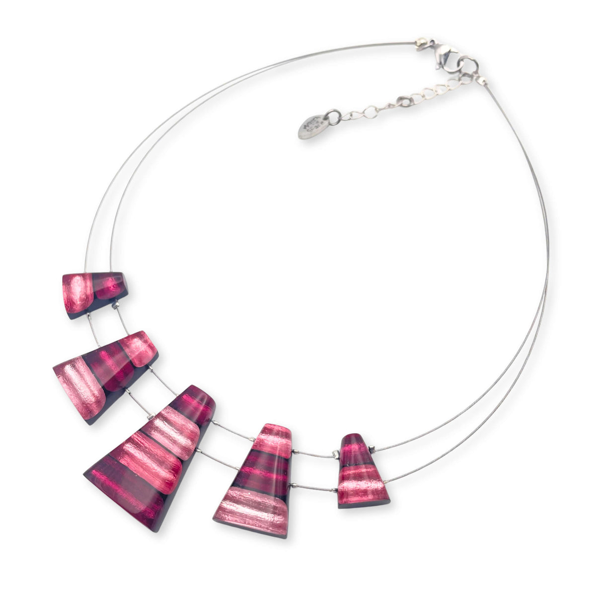 Peony Triangle Stripes Shiny Necklace