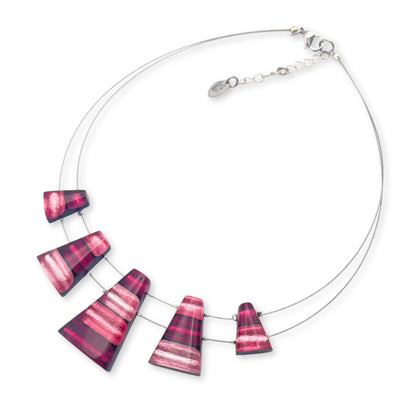 Peony Triangle Stripes Shiny Necklace