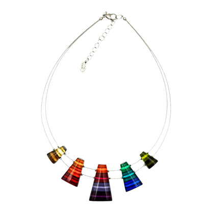 Rainbow Triangle Stripes Shiny Necklace