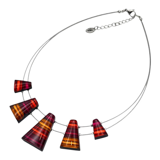 Tropical Triangle Stripes Shiny Necklace | The Jewellery Stop