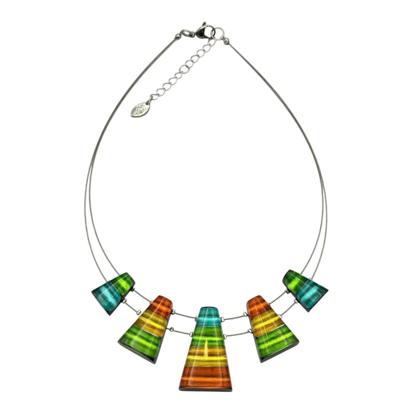 Zest Triangle Stripes Shiny Necklace