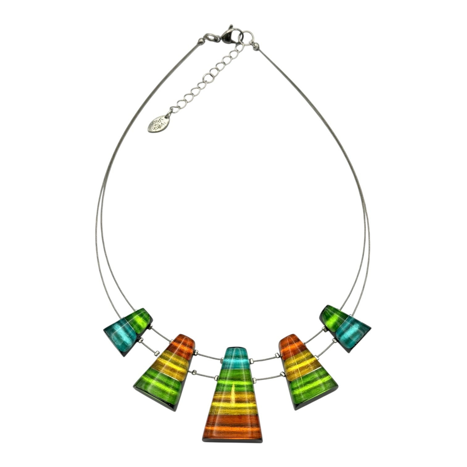 Zest Triangle Stripes Shiny Necklace