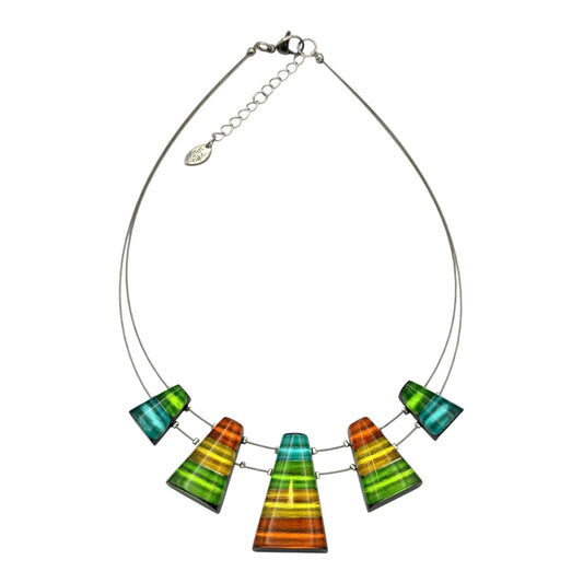 Zest Triangle Stripes Shiny Necklace