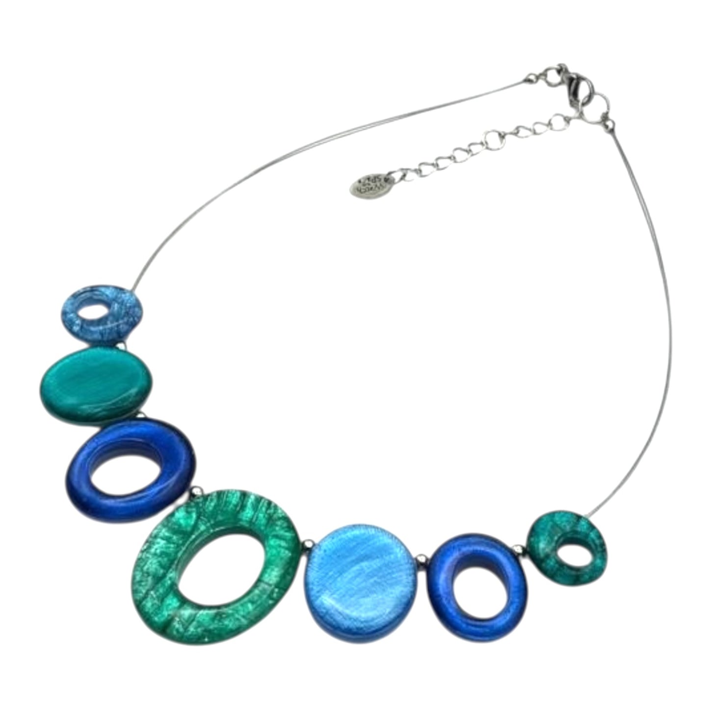 Crystal Aztec Hollow Circles Shiny Necklace