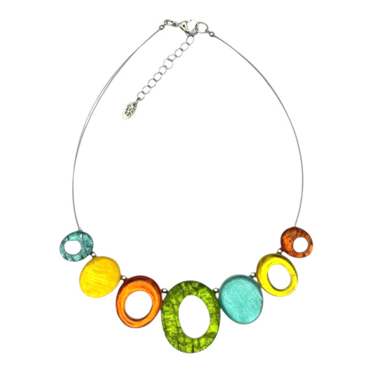 Zest Aztec Hollow Circles Shiny Necklace
