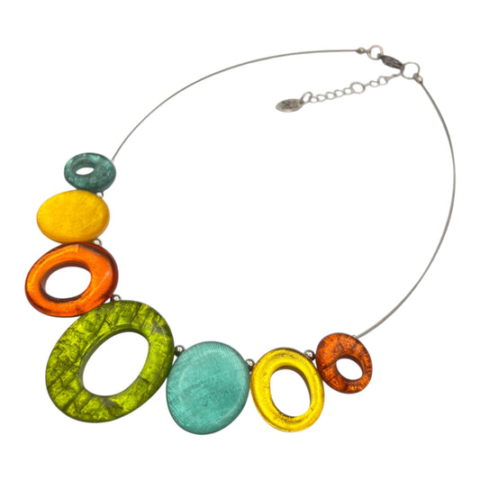 Zest Aztec Hollow Circles Shiny Necklace