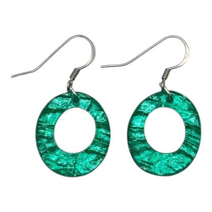 Crystal Aztec Hollow Circles Shiny Fish Hook Earrings