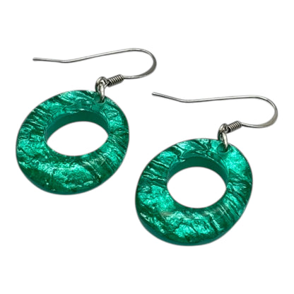 Crystal Aztec Hollow Circles Shiny Fish Hook Earrings