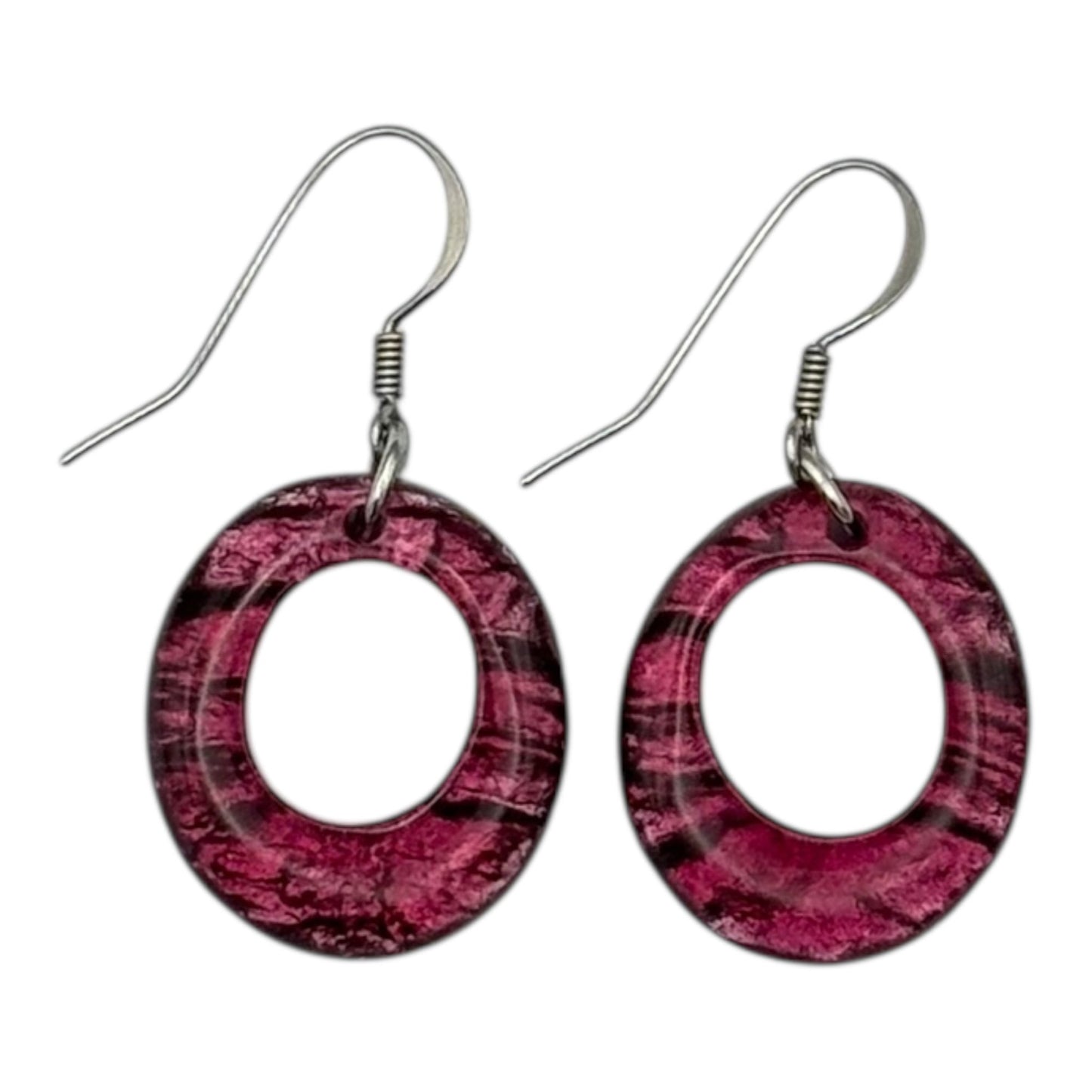 Peony Aztec Hollow Circles Shiny Fish Hook Earrings | The Jewellery Stop