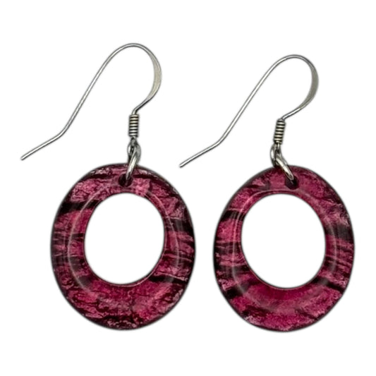 Peony Aztec Hollow Circles Shiny Fish Hook Earrings | The Jewellery Stop