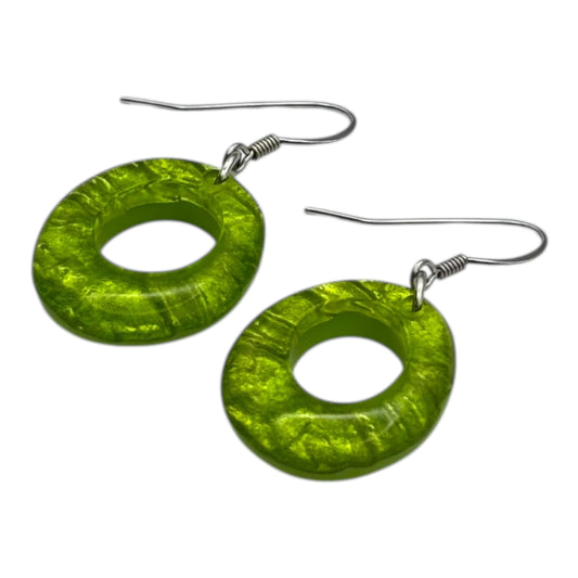 Zest Aztec Hollow Circles Shiny Fish Hook Earrings