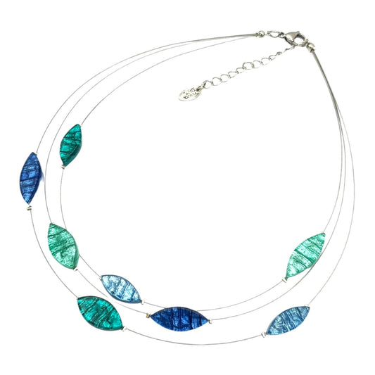 Crystal Aztec Petal Shiny 3 Strand Necklace | The Jewellery Stop