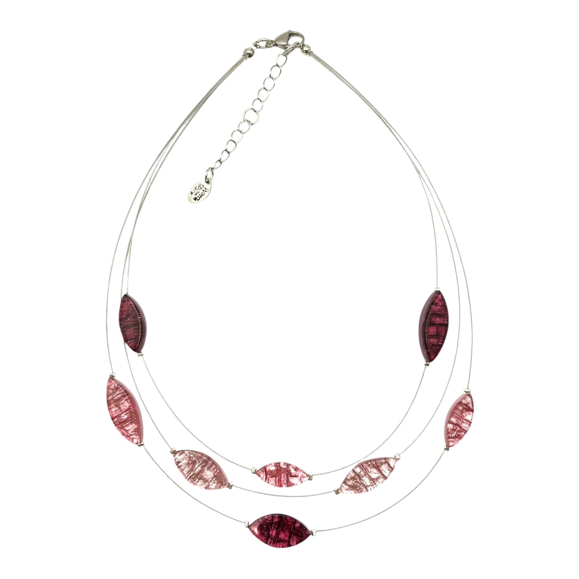 Peony Aztec Petal Shiny 3 Strand Necklace | The Jewellery Stop