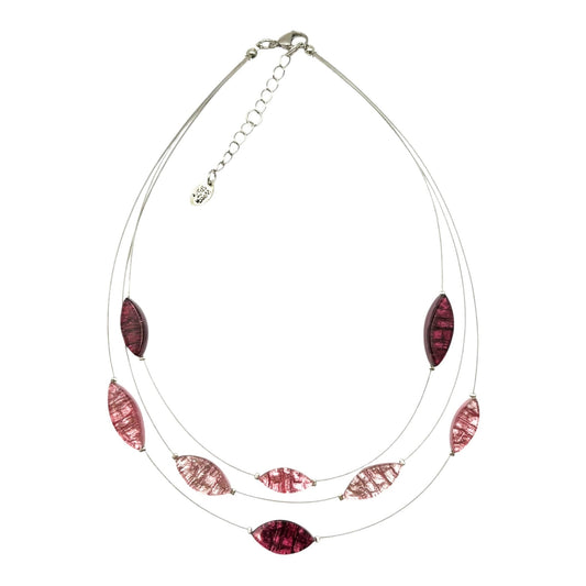 Peony Aztec Petal Shiny 3 Strand Necklace | The Jewellery Stop