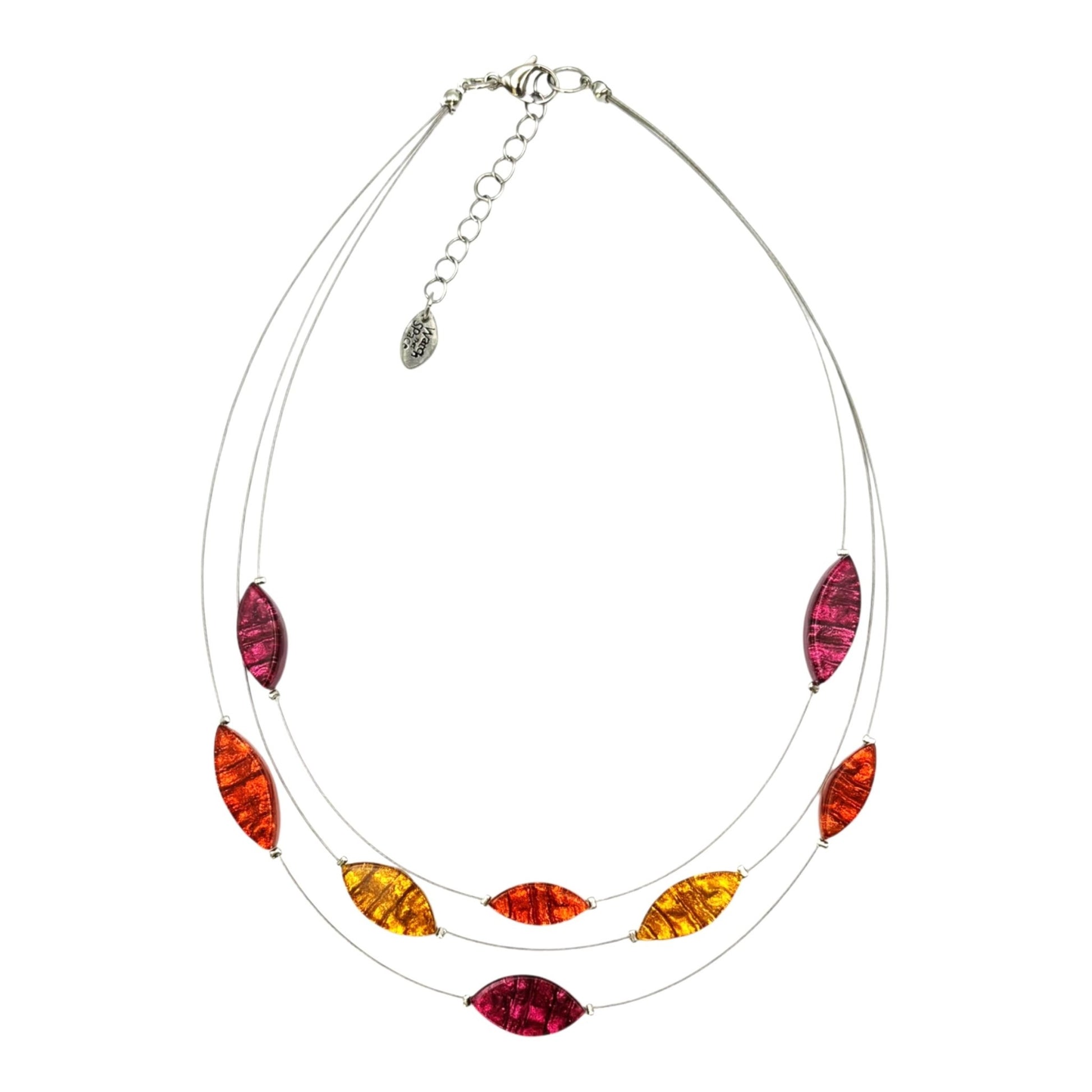 Tropical Aztec Petal Shiny 3 Strand Necklace | The Jewellery Stop