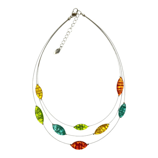 Zest Aztec Petal Shiny 3 Strand Necklace | The Jewellery Stop