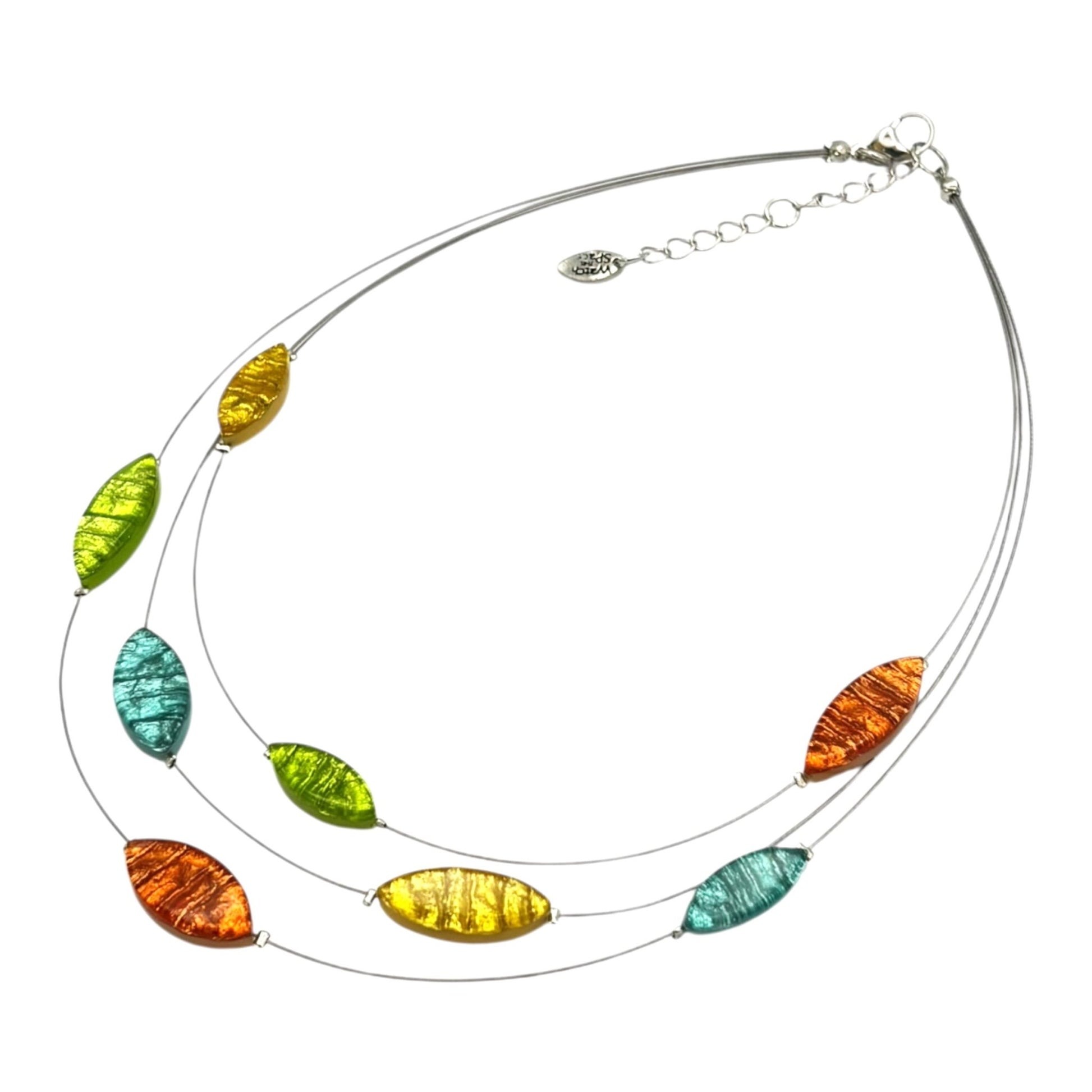 Zest Aztec Petal Shiny 3 Strand Necklace | The Jewellery Stop