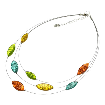 Zest Aztec Petal Shiny 3 Strand Necklace | The Jewellery Stop