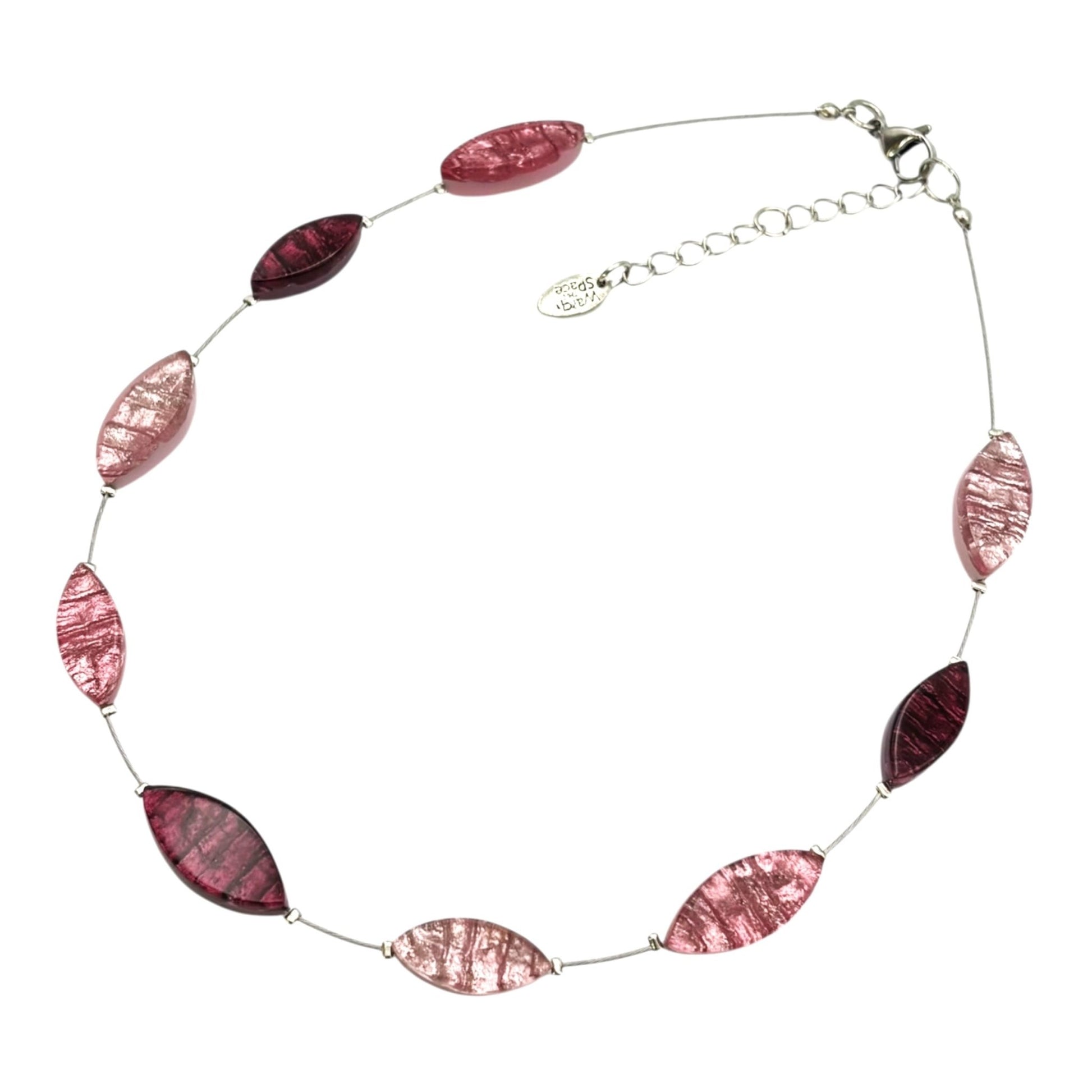 Peony Aztec Petal Shiny Floating Necklace | The Jewellery Stop