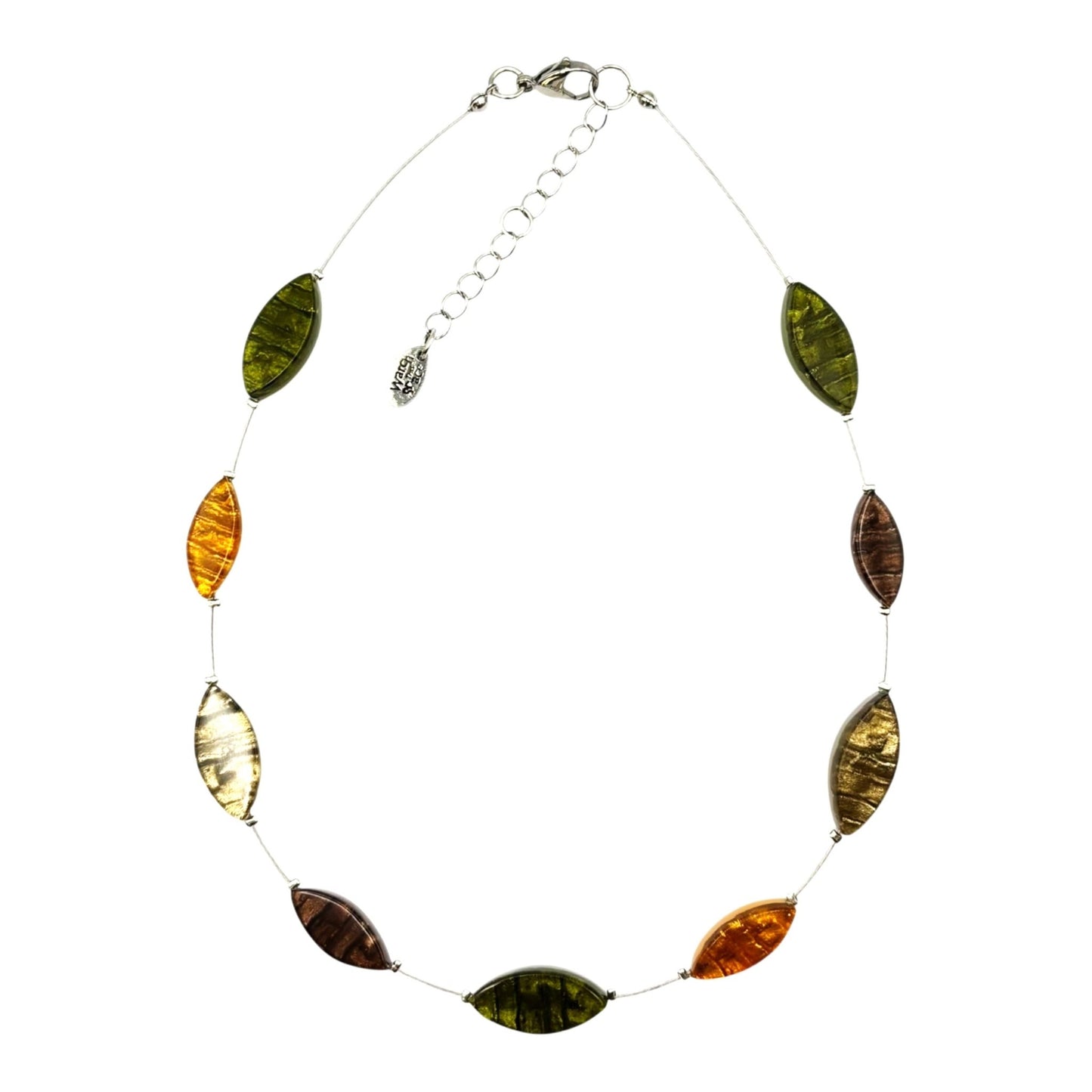 Pistachio Aztec Petal Shiny Floating Necklace | The Jewellery Stop