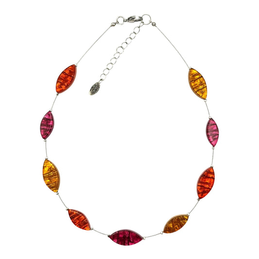 Tropical Aztec Petal Shiny Floating Necklace | The Jewellery Stop