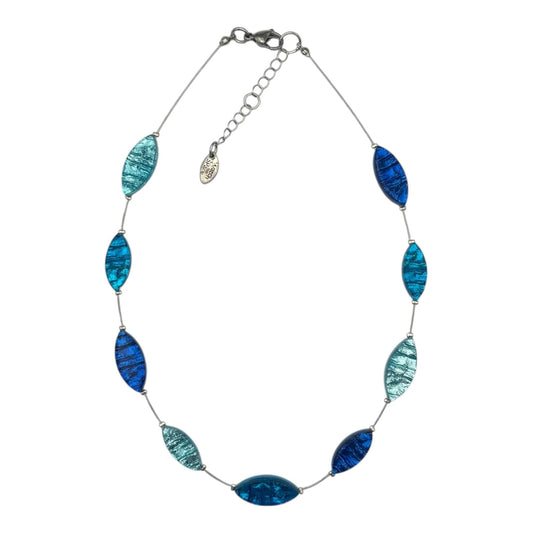 Turquoise Aztec Petal Shiny Floating Necklace | The Jewellery Stop