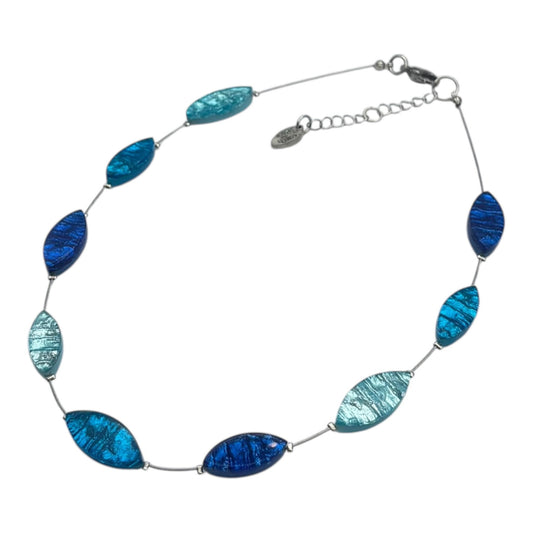 Turquoise Aztec Petal Shiny Floating Necklace | The Jewellery Stop