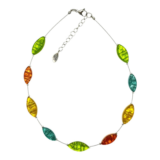 Zest Aztec Petal Shiny Floating Necklace | The Jewellery Stop