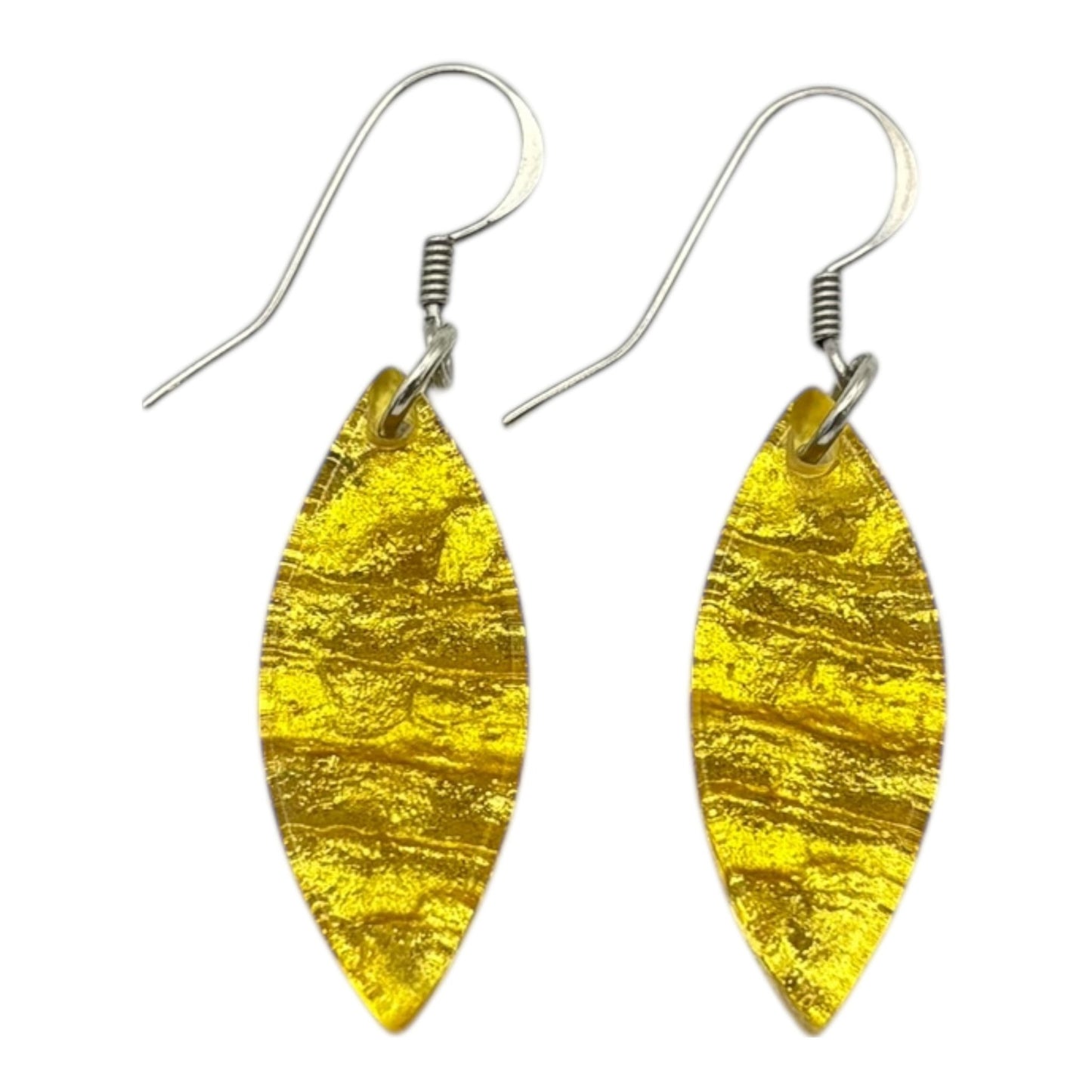 Lemon Aztec Petal Shiny Fish Hook Earrings | The Jewellery Stop