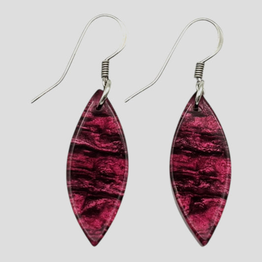Peony Aztec Petal Shiny Fish Hook Earrings | The Jewellery Stop
