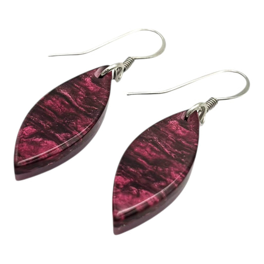 Peony Aztec Petal Shiny Fish Hook Earrings | The Jewellery Stop