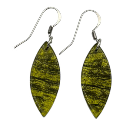 Pistachio Aztec Petal Shiny Fish Hook Earrings | The Jewellery Stop