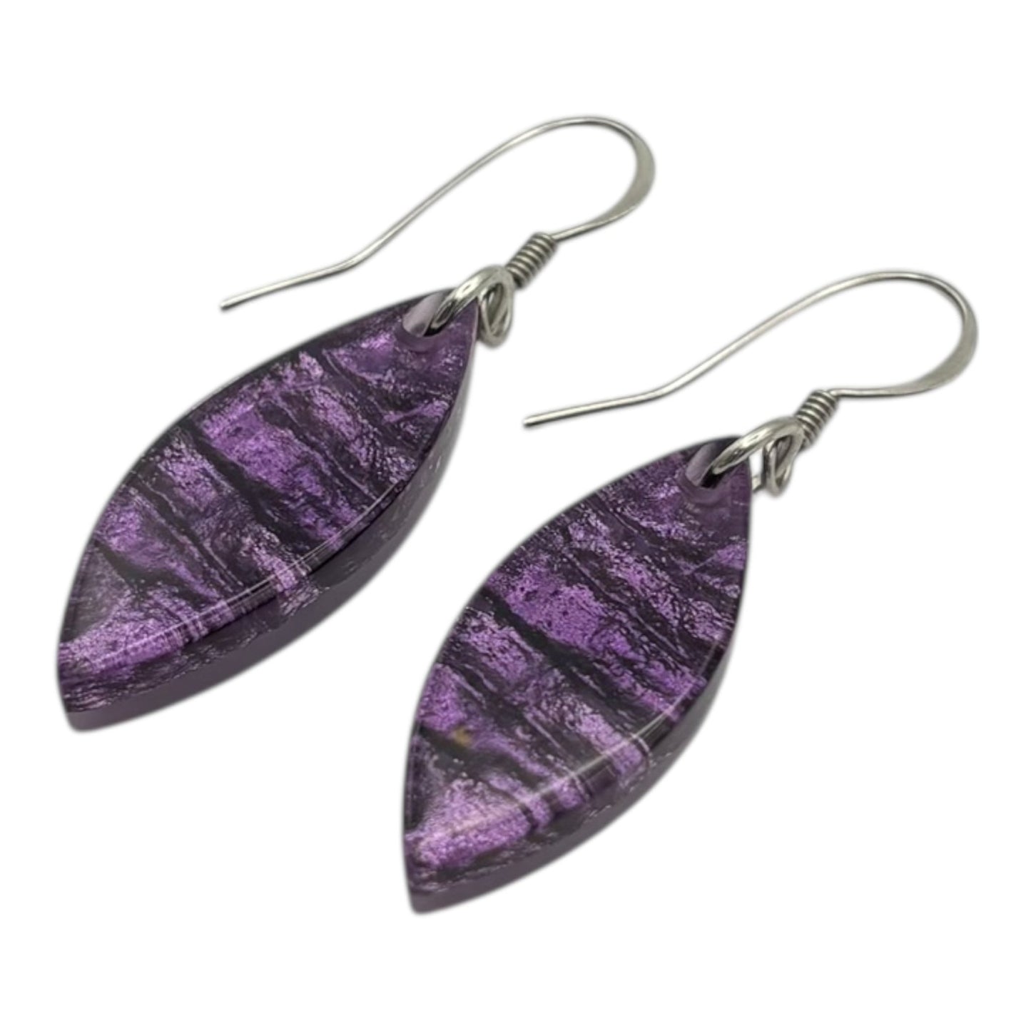 Rainbow Aztec Petal Shiny Fish Hook Earrings | The Jewellery Stop