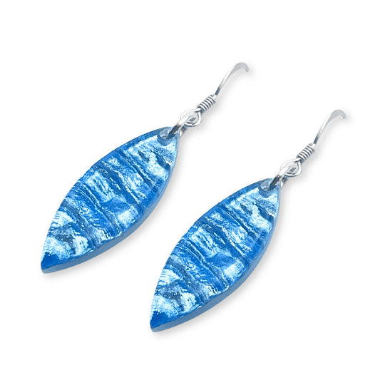 Sky Aztec Petal Shiny Fish Hook Earrings