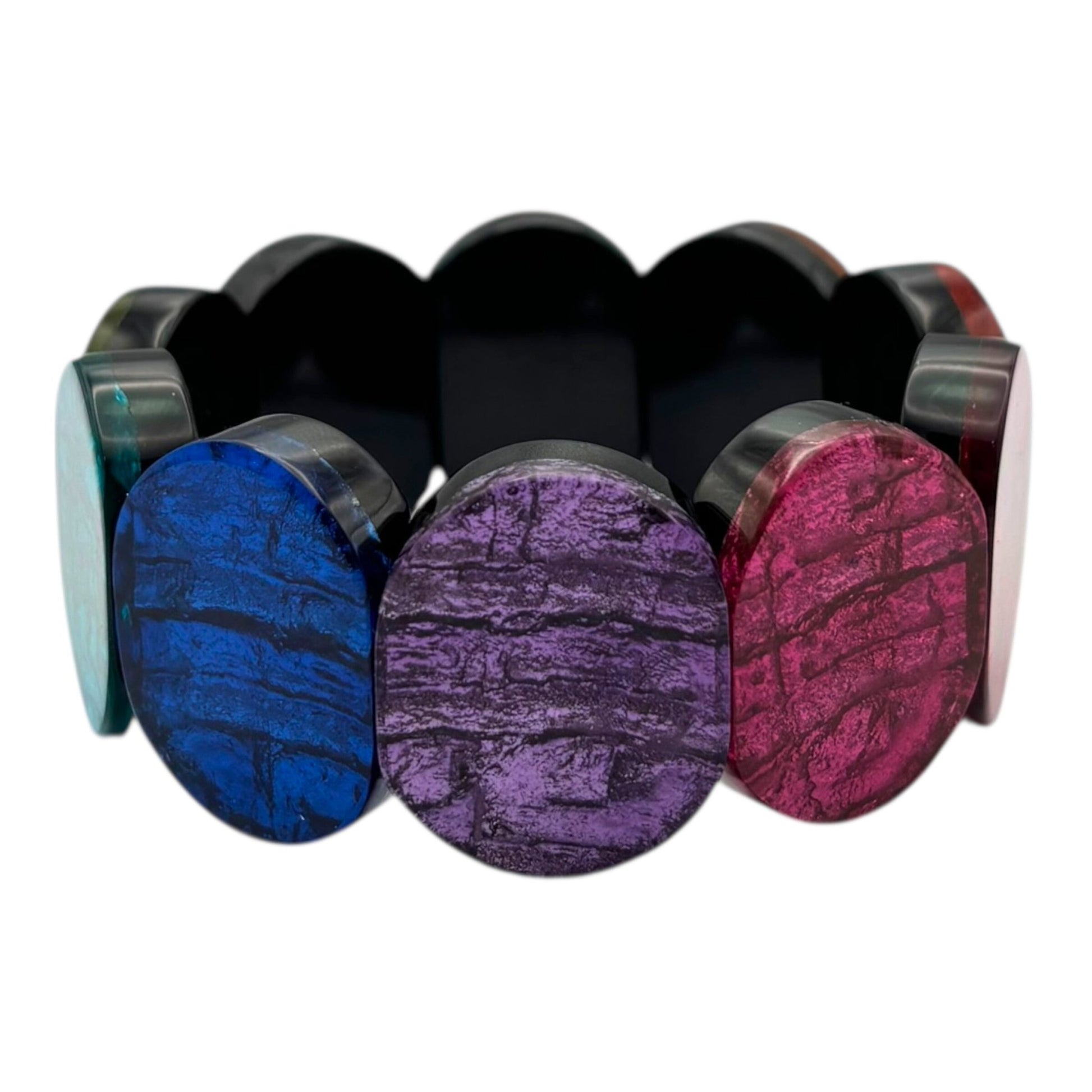 Rainbow Aztec Petal Shiny Bangle | The Jewellery Stop