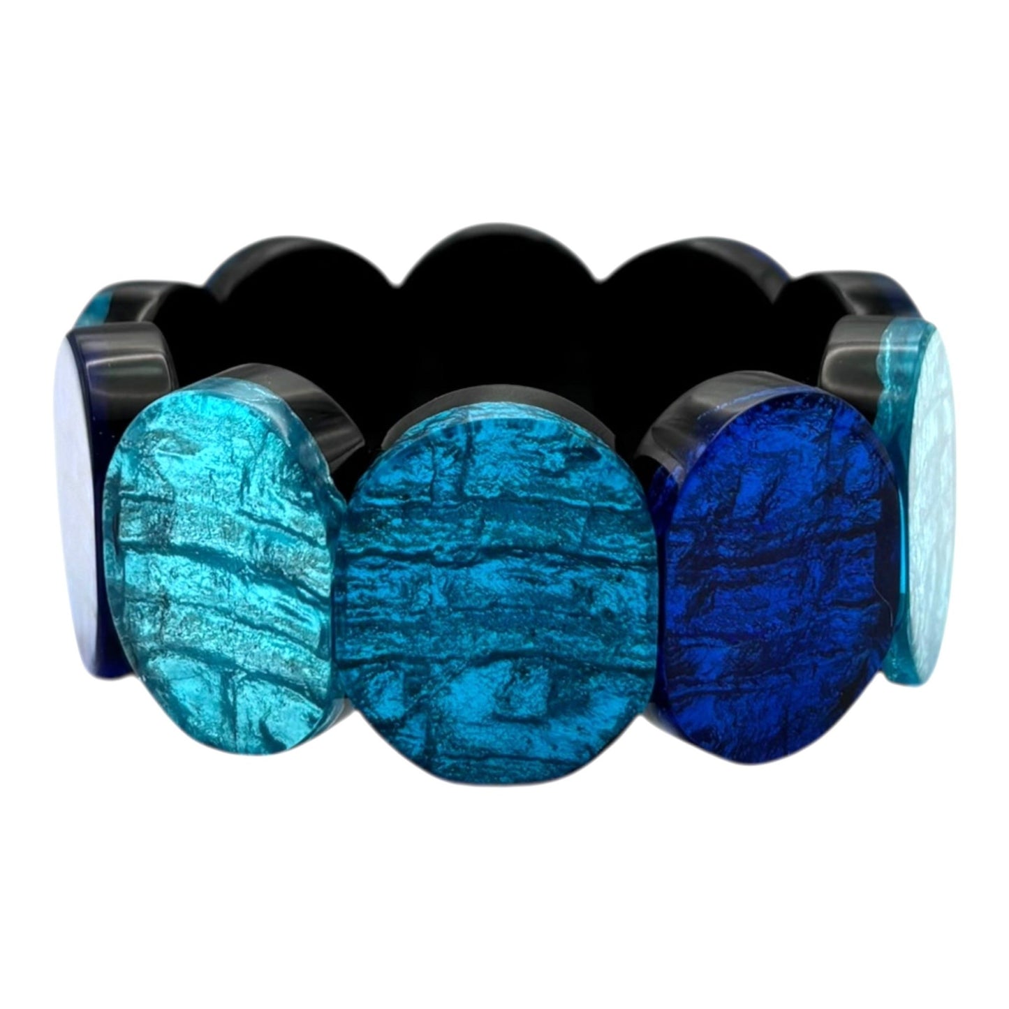 Turquoise Aztec Petal Shiny Bangle | The Jewellery Stop