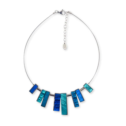 Turquoise Ribbons Shiny Necklace