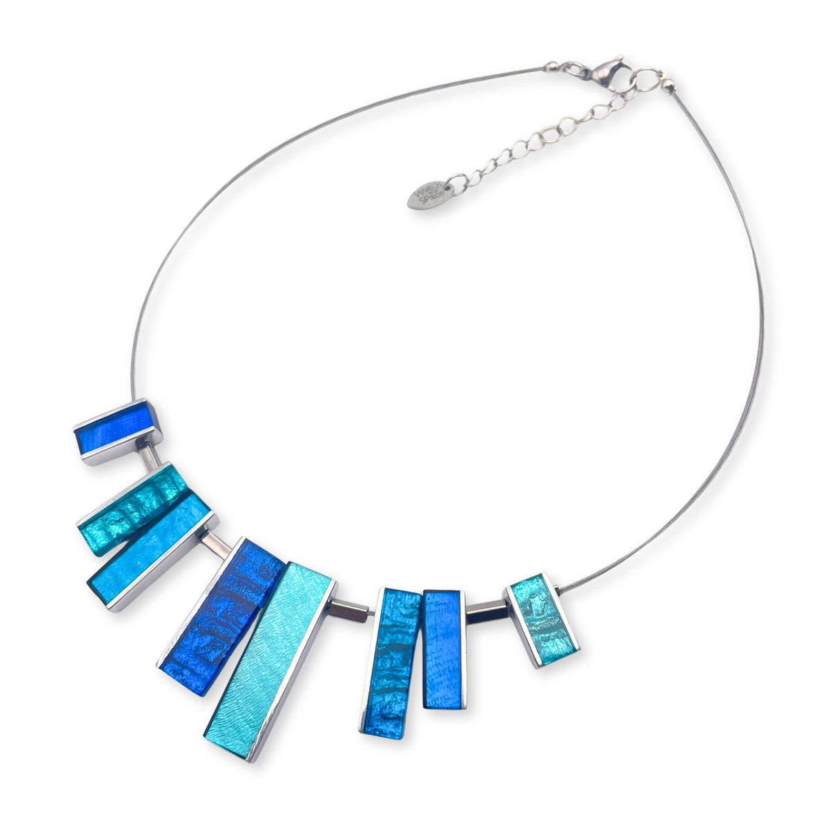 Turquoise Ribbons Shiny Necklace