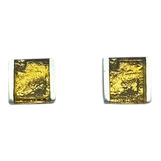 Gold Ribbons Shiny Stud Earrings | The Jewellery Stop