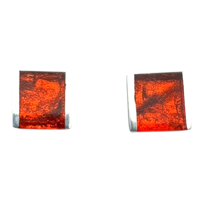 Orange Ribbons Shiny Stud Earrings | The Jewellery Stop