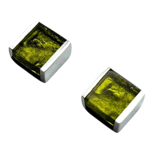 Pistachio Ribbons Shiny Stud Earrings | The Jewellery Stop