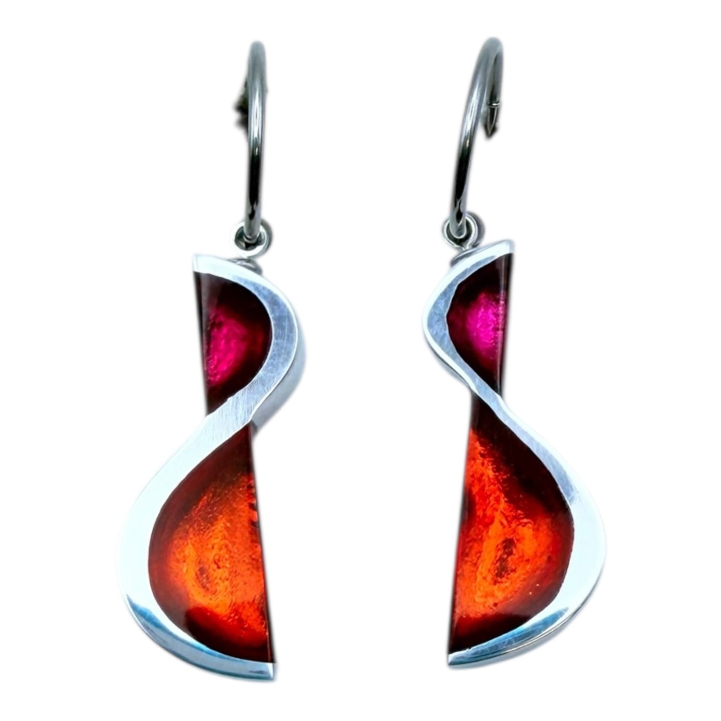 Tropical Hourglass Shiny Creole Earrings
