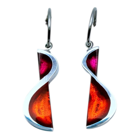 Tropical Hourglass Shiny Creole Earrings